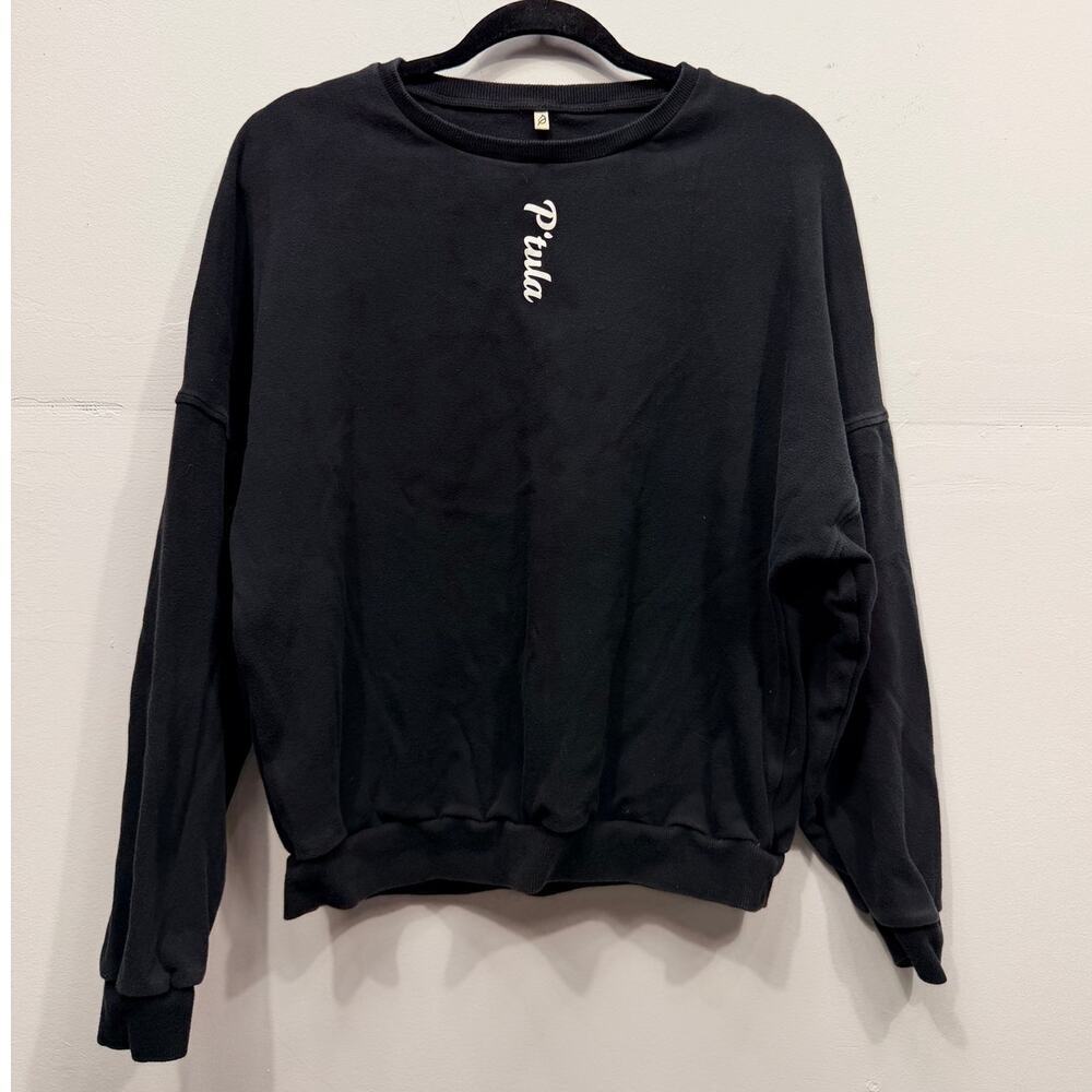 P’tula Women’s Black Crewneck Sweatshirt / Size-Large